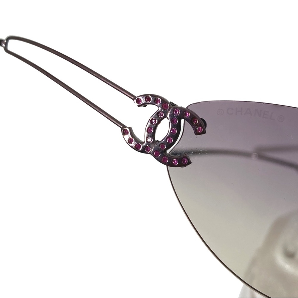 Chanel 4049B Purple Gradient Rhinestone Rimless Sunglasses - Picture 6 of 9